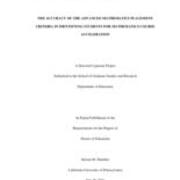 The Accuracy of the Advanced Mathematics Placement Criteria in Identifying Students for Mathematics Course Acceleration