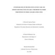 An Exploration of the Influence of Self Care and Mindfulness Practices on Early Childhood Teachers' Perceptions of Job Stress