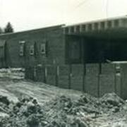 Azorsky construction front of building and sidewalk framing