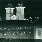 California State College sign at night