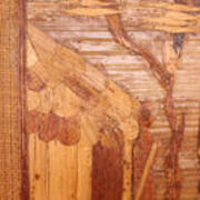 12x18 Burlap and wood fiber collage - close-up