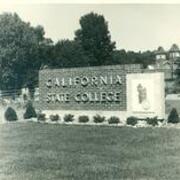 Cal State College sign and landscaping