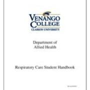 2013 Department of Allied Health Respiratory Care Student Handbook