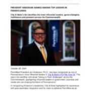 2024-10-28 - President Anderson Named Among Top Leaders in Pennsylvania