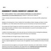 Community Users_Courtesy Library Use