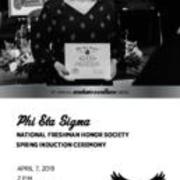 2019-04-07 Phi Eta Sigma Freshman Honor Society Spring Induction Ceremony Program