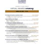 2021-04-26 Venango Student Senate Virtual Awards Ceremony Program