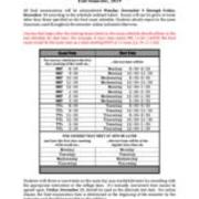 Fall Semester 2019 Final Examination Schedule