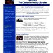 2009-09-29 Inside the Clarion University Libraries Newsletter (Vol. 5, No. 5)