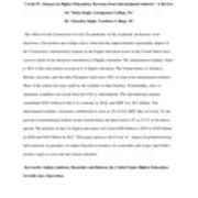 Covid-19 - Impact on Higher Education Revenue from International Students