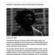 2025-01-21 PennWest Announces Black History Month Programs