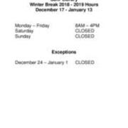 Winter 2018-2019