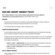 Carlson Library Conduct Policy