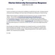 2020-03-21 Communication to Employees
