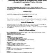 ca. 2020 Venango Respiratory Care Club Constitution and By-Laws page 1
