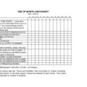 2021-06-07 End of Month Checksheet