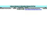 Unique Holdings - Library Literature and Information Science Full Text