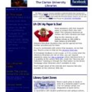 2011-11-29 Inside the Clarion University Libraries Newsletter (Vol. 7, No. 14)