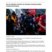 2024-11-18 Res Life Reminds Students of Housing Closures During Thanksgiving Break