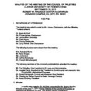 2011-9-15 Council of Trustees Minutes