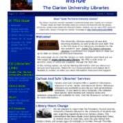 2010-08-31 Inside the Clarion University Libraries Newsletter (Vol. 6, No. 1)