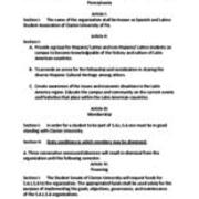 ca. 2020 Spanish and Latino Student Association Constitution and By-Laws Version 1