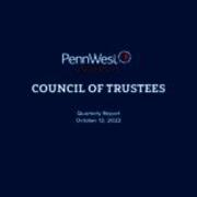 2022-10-12 PennWest Council of Trustees Quarterly Report / Agenda