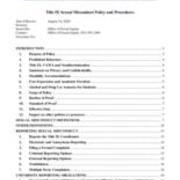 2020 Title IX Sexual Misconduct Policy and Procedures