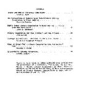 Volume 1, Number 2 1981 Table of Contents