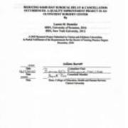 Reducing Same-Day Surgical Delay & Cancellation Occurrences