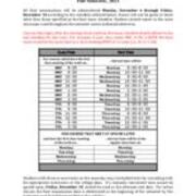 Fall Semester 2021 Final Examination Schedule