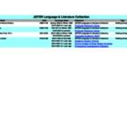 Unique Holdings - JSTOR Language and Literature Collection