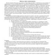 Special Education Block Information Sheet, undated