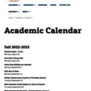 PennWest Fall 2022 - Spring 2023 Academic Calendar