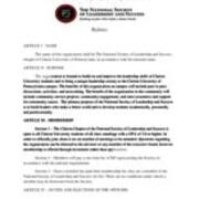 ca. 2020 National Society of Leadership and Success Constitution and By-Laws Version 2