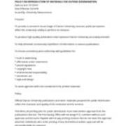 REPRODUCTION OF MATERIALS FOR OUTSIDE DISSEMINATION Policy 1994-10-10