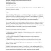 WEAPONS FIREARMS AND DANGEROUS DEVICES POLICY 2001-7-9