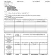 Lesson Plan Format for Pre-K - 4 and Middle Level Education, ca. 2010