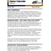 2007-10-06 Inside the Clarion University Libraries Newsletter (Vol. 3, No. 7)