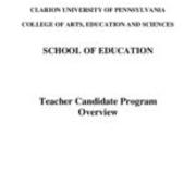 College of Arts, Education and Sciences School of Education Teacher Candidate Program Overview, 2014-07