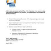 Board of Governors Criteria for New Programs, 2011-06-17