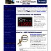 2015-03-31 Inside the Clarion University Libraries Newsletter (Vol. 10, No. 25)