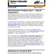 2007-09-25 Inside the Clarion University Libraries Newsletter (Vol. 3, No. 5)