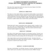 ca. 2020 Public Relations Student Society of America Constitution and By-Laws