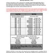 Spring Semester 2019 Final Examination Sch