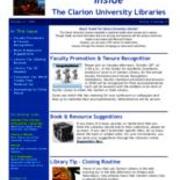 2008-10-21 Inside the Clarion University Libraries Newsletter (Vol. 4, No. 9)