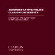 Protection and Supervision of Minors on Campus, 2015-04-23