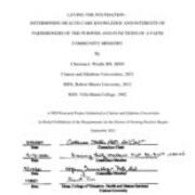 Laying the Foundation - Determining Health Care Knowledge of Parishioners of the Purpose and Functions of a Faith Community Ministry