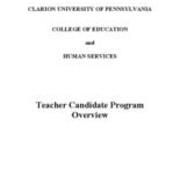 College of Education and Human Services Teacher Candidate Program Overview, 2013-06