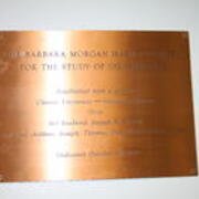 2008-09-03 Barbara Morgan Harvey Center Plaque in Suhr Library 2 JPG